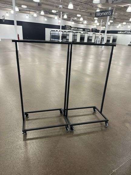 (2) Commercial Black Metal Garment Racks 32” W x 21” D x 52” H