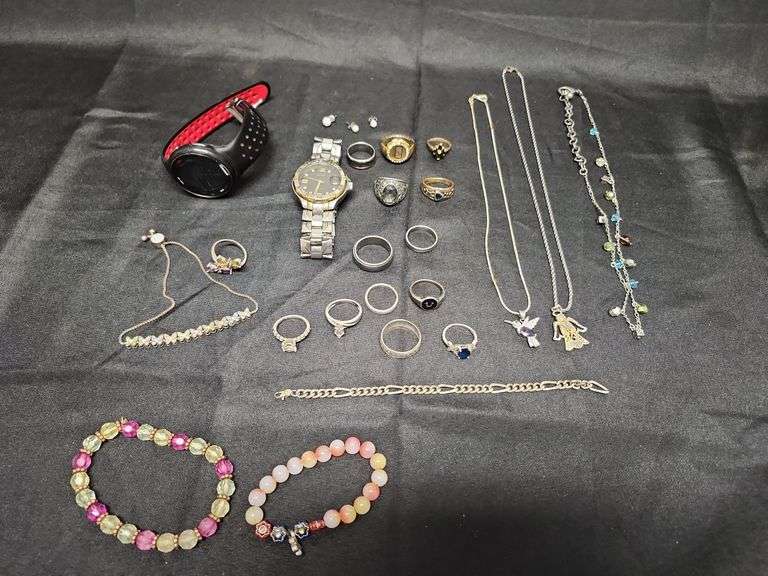 1 (Qty) Bag Of Assorted Costume Jewelry And Some Stamped 925