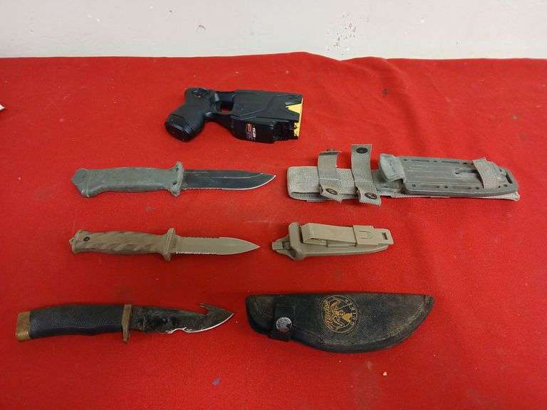 Various Knives, Taser, Glasses, Screwdrivers, Pet Trainer Remote