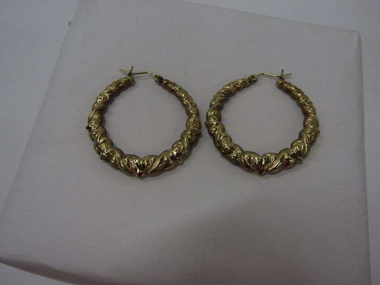 10k YG Hoop Earrings 4.2g