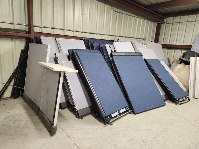 Large Lot Of Office Cubicles , Desks Filing Cabinets (Disassembled)