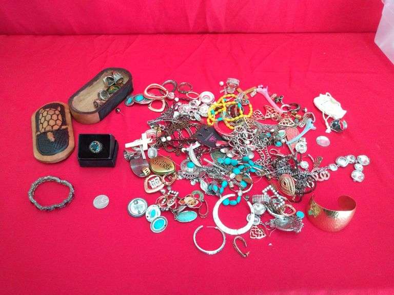 Bag of assorted costume jewelry