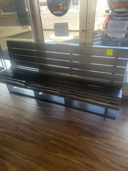 Grey Painted Wooden bench (36.5" x 82.75" x 24")