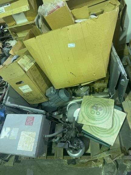 (P) Pallet Lot With Electrical Motors, Electrical Enclosure, Metal Gear, & More