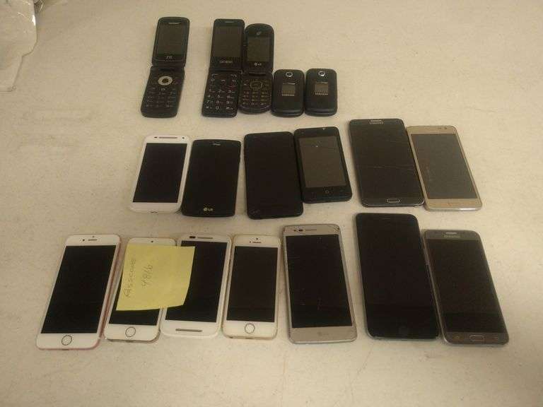(18 Qty) Various Cellphones- iPhone, Android, Flip