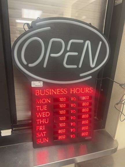 Newon open business hours neon sign