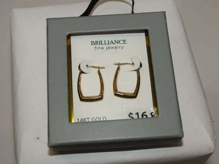 14K YG Square Hoop Earrings