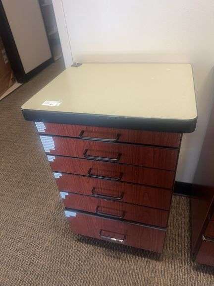 Dental Assistants 6 Drawer Cabinet On Wheels 18” x 15” x 28” With All Contents ( WINNING BIDDER MUST
