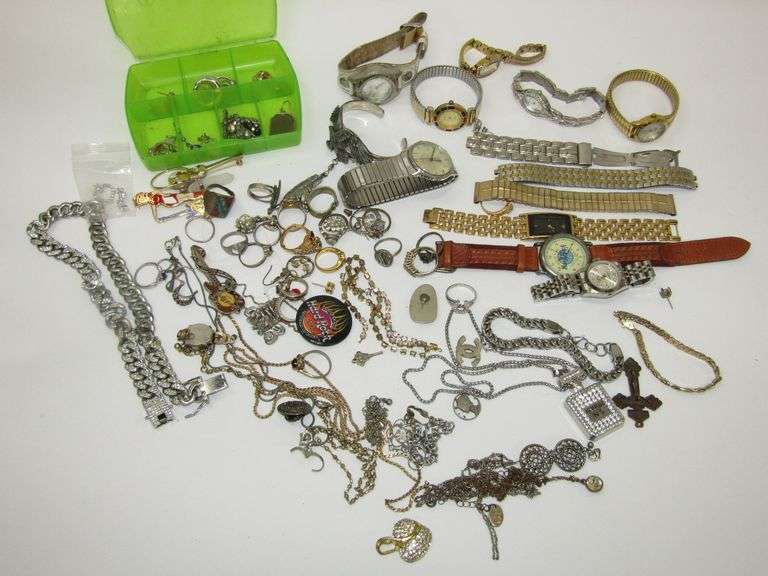 Assorted Costume Jewelry + Watches