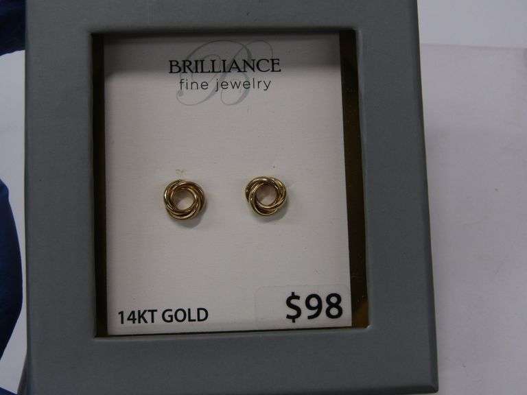 14K YG Knot Stud Earrings