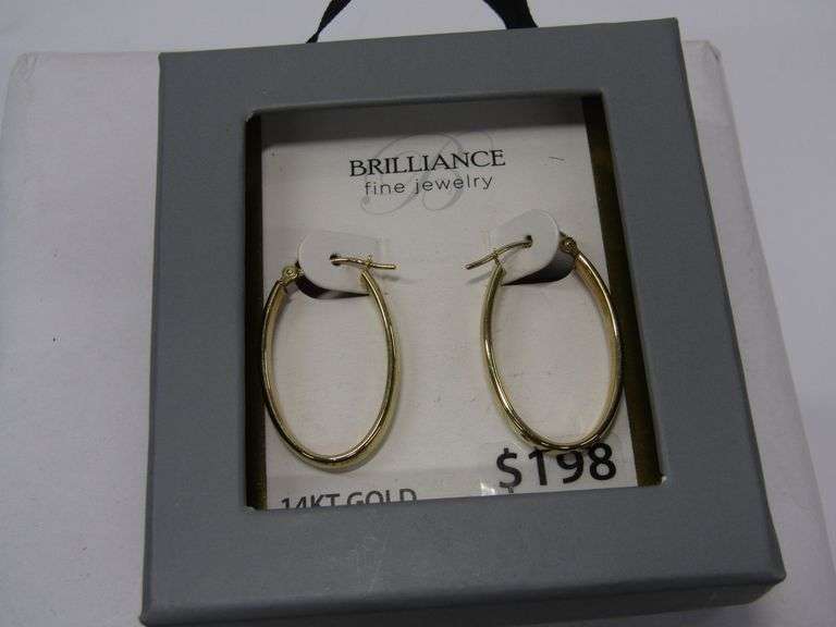14K YG Oval Hoop Earrings