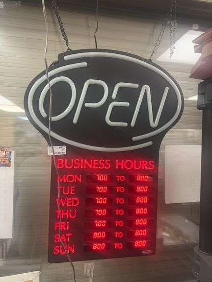Newon open business hours neon sign