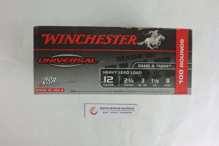 WINCHESTER 100 RND 12GA GAME & TARGET HEAVY LEAD LOADS - Sierra ...