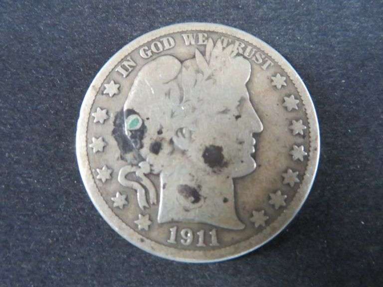 1911 Barber Silver Half Dollar.
