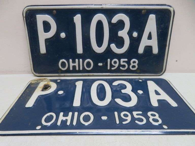 1958 Ohio License Plates