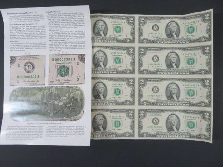 2009 Two Dollar Sheet