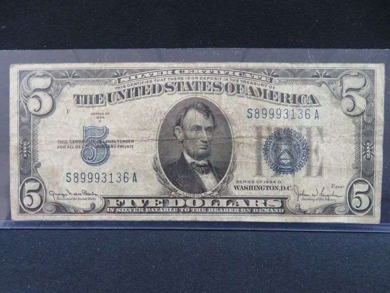 1934-D $5 Silver Certificate