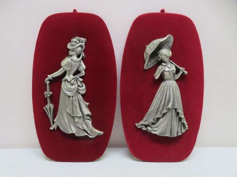 French Victorian Pewter Plaques