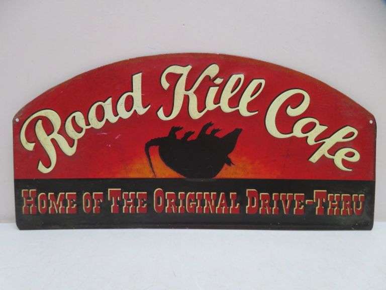 Tin "Road Kill Cafe" Sign