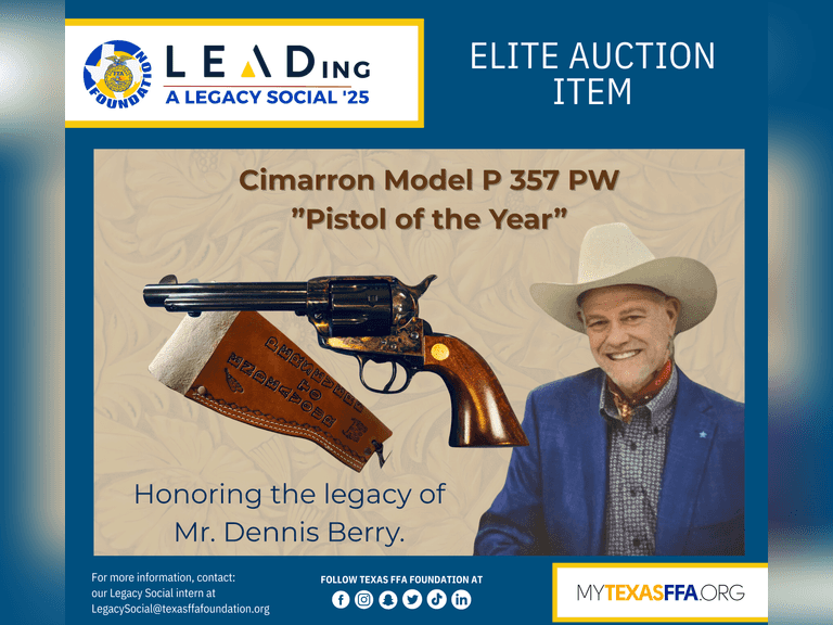 Cimarron Model P 357 PW  ”Pistol of the Year” honoring Mr. Dennis Berry donated by