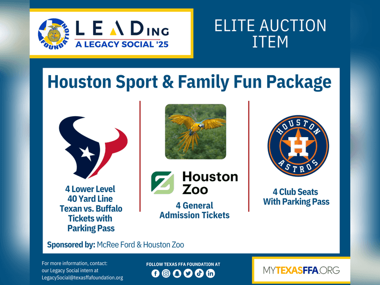 Houston Sport and Family Fun Package donated by  McRee Ford & Houston Zoo