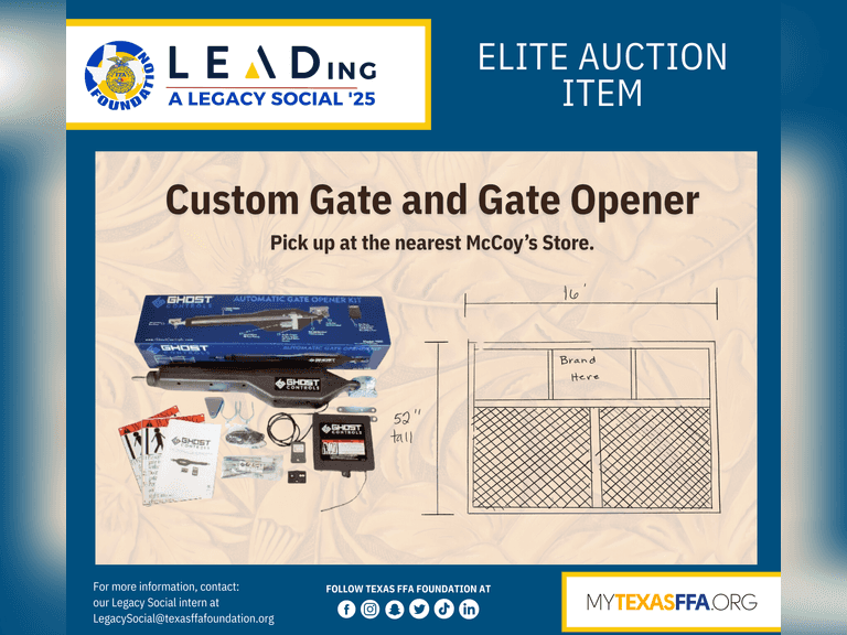 Custom Gate and Gate Opener donated by  McCoy's