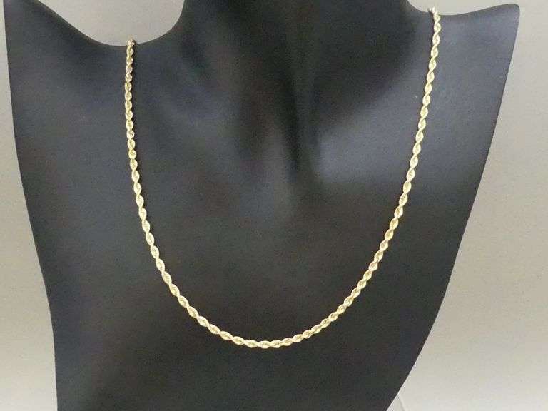 14K GOLD ROPE NECKLACE - 19" LONG