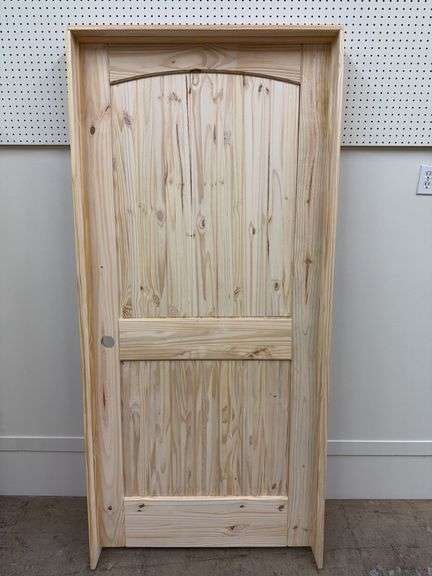 36" RH KNOTTY PINE ARCH TOP PRE-HUNG INTERIOR DOOR
