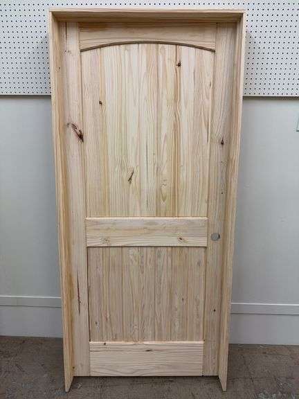 36" LH KNOTTY PINE ARCH TOP PRE-HUNG INTERIOR DOOR