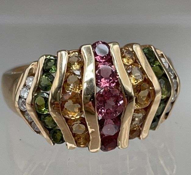 14K GOLD DIAMOND SAPPHIRE RING