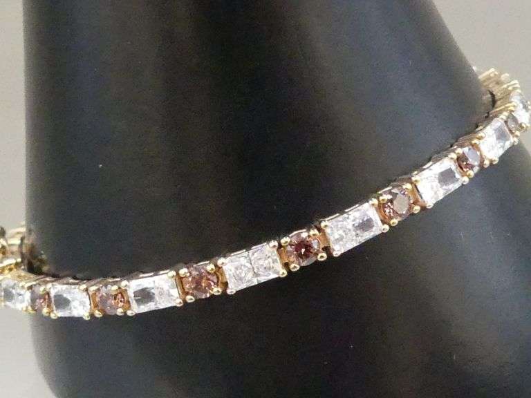 14K GOLD CZ TENNIS BRACELET - 8" LONG