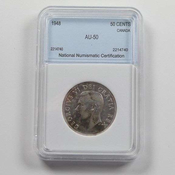 1948 CANADIAN GRADED 50 CENT COIN