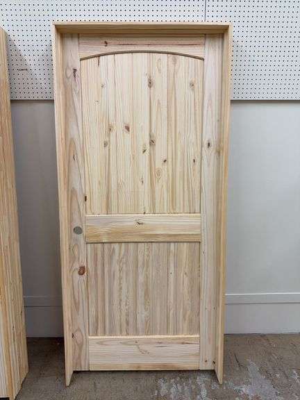 36" RH KNOTTY PINE ARCH TOP PRE-HUNG INTERIOR DOOR