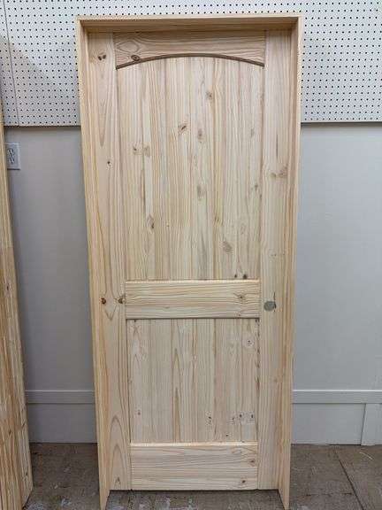 32" LH KNOTTY PINE ARCH TOP PRE-HUNG INTERIOR DOOR