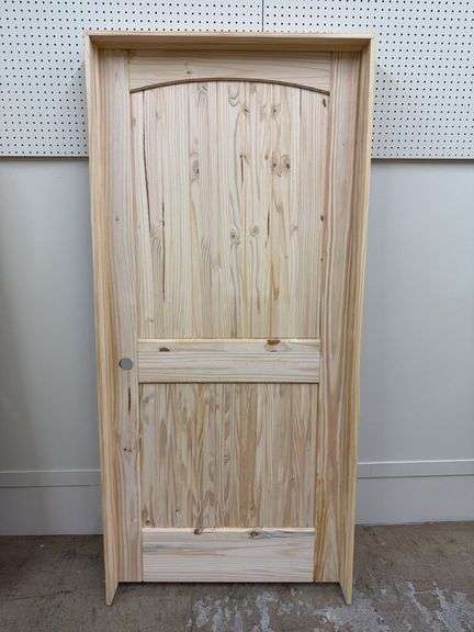 36" RH KNOTTY PINE ARCH TOP PRE-HUNG INTERIOR DOOR