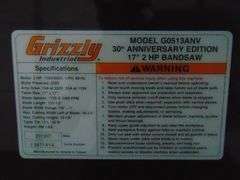 Grizzly G0513ANV 17" Bandsaw