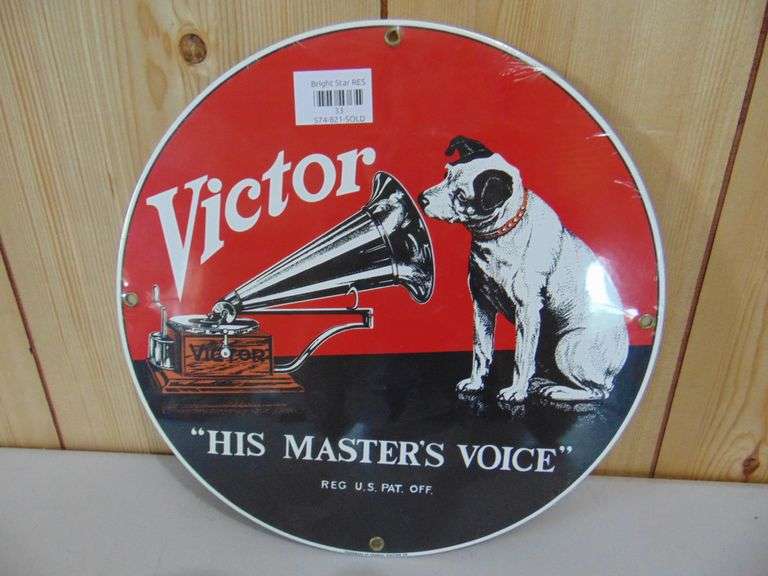 His Masters Voice Porcelain Sign