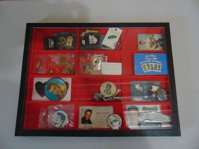 Elvis Memorabilia And Display Case