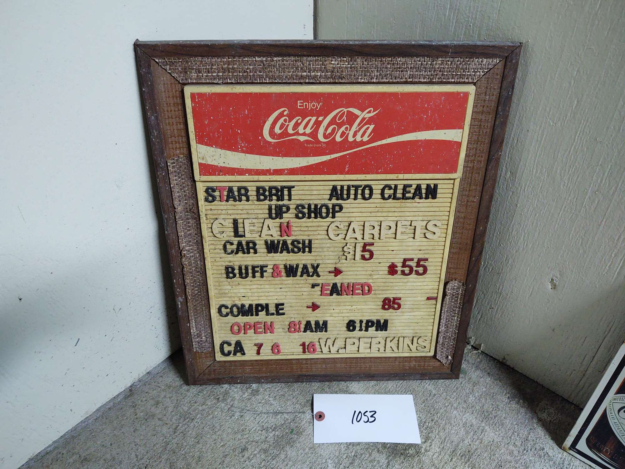 Vintage Plastic Coca Cola Menu Board Sign. 16x19 - South Auction