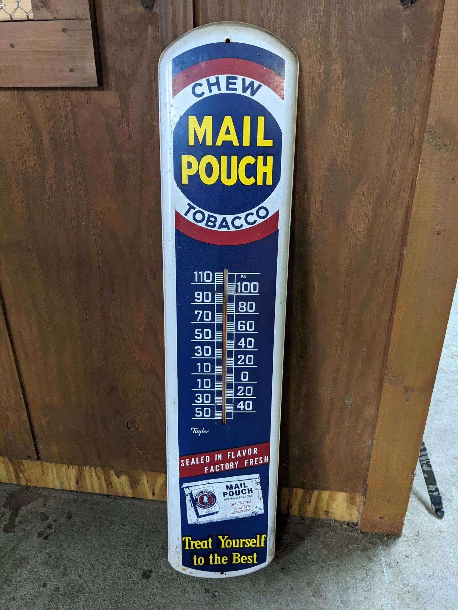 Vintage Mail Pouch Thermometer. 39 x 8 1/2 - South Auction