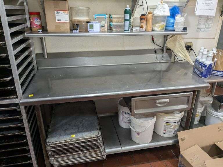 Stainless prep table with shelf. 5'x29"