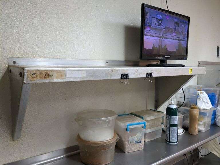 2 aluminum wall shelves