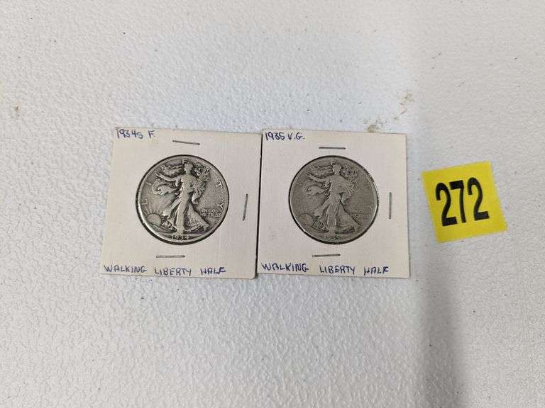 1934 S and 1935 Walking Liberty Half Dollars