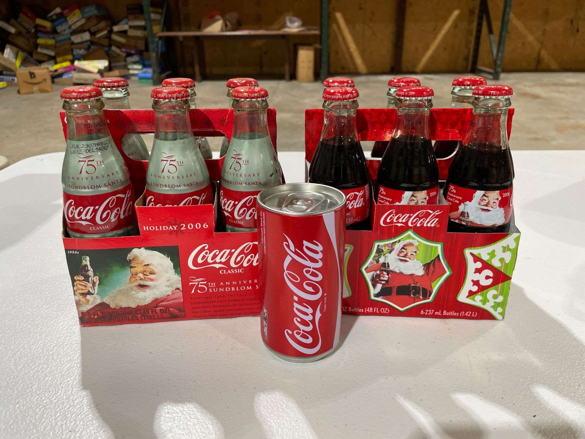 Coca-Cola 75th Anniversary Sundblom Santa Holiday 2006 Bottles and