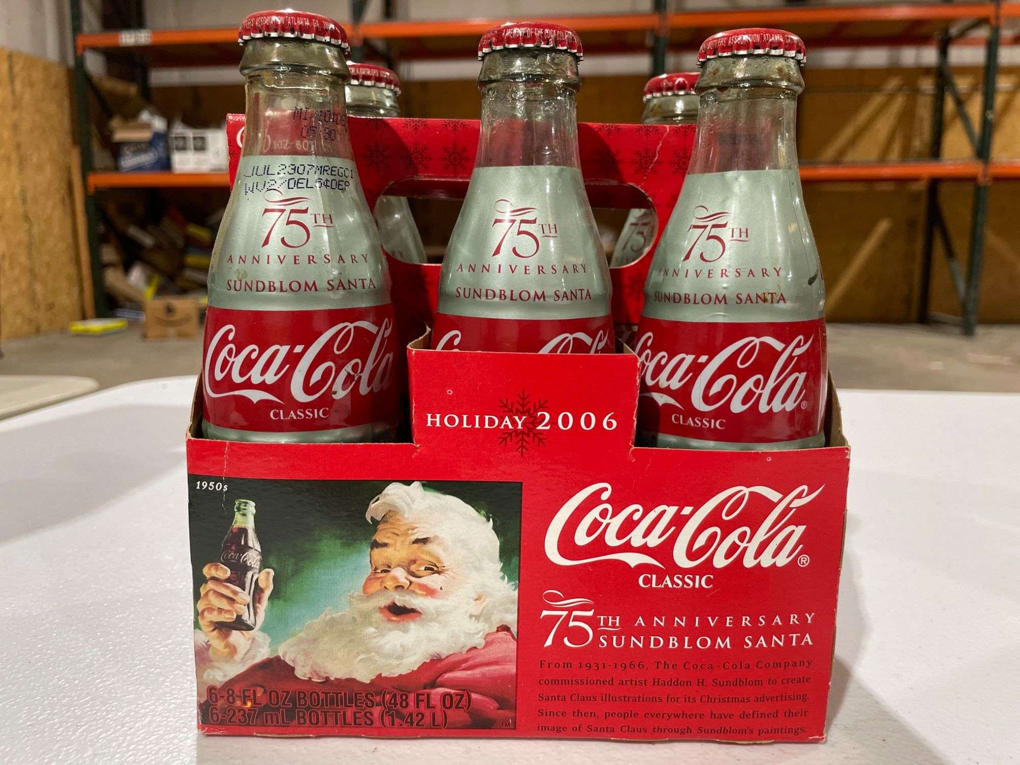 Coca-Cola 75th Anniversary Sundblom Santa Holiday 2006 Bottles and