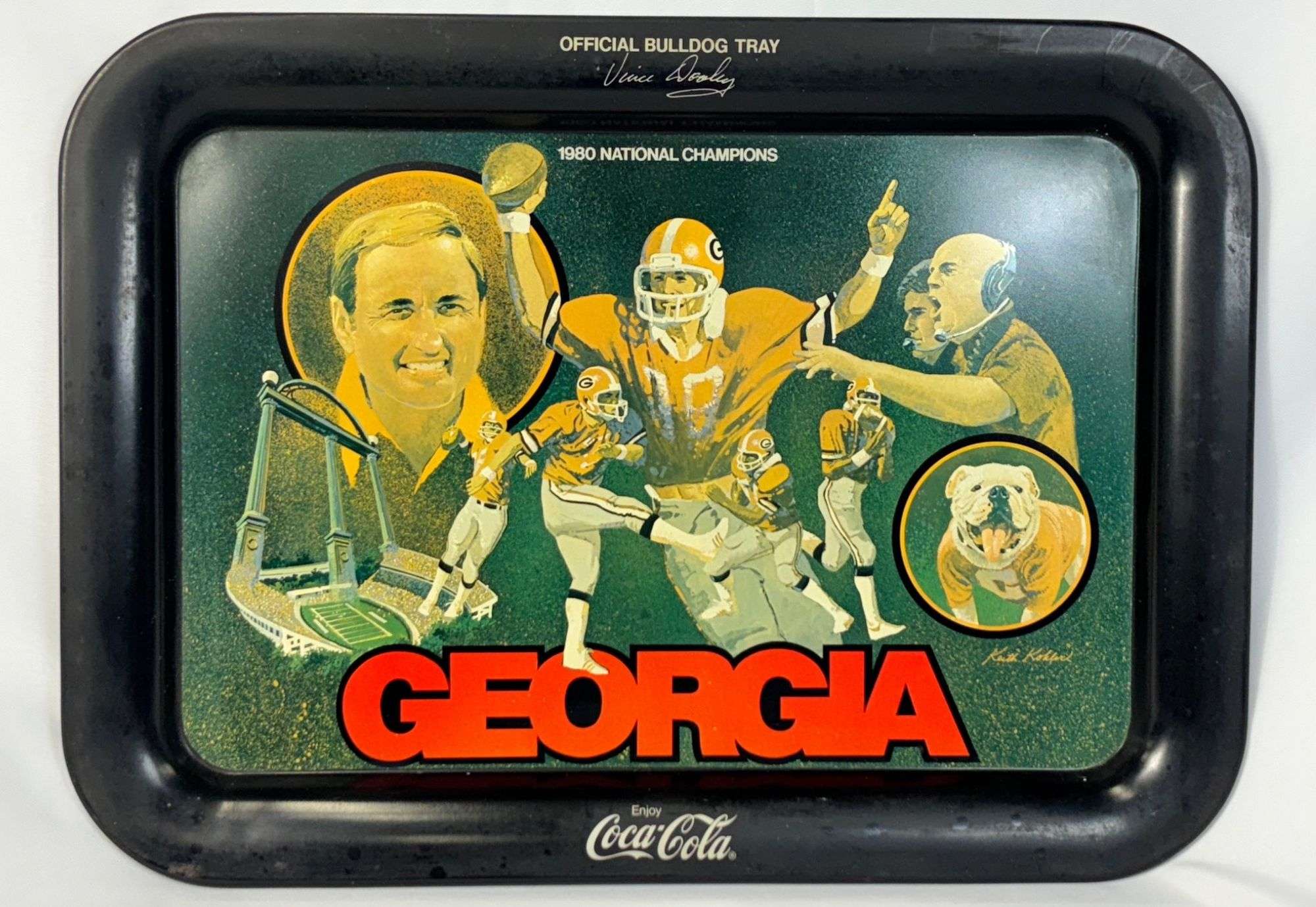 1981 Coca-Cola Tray Celebrating 1980 Georgia Bulldogs National