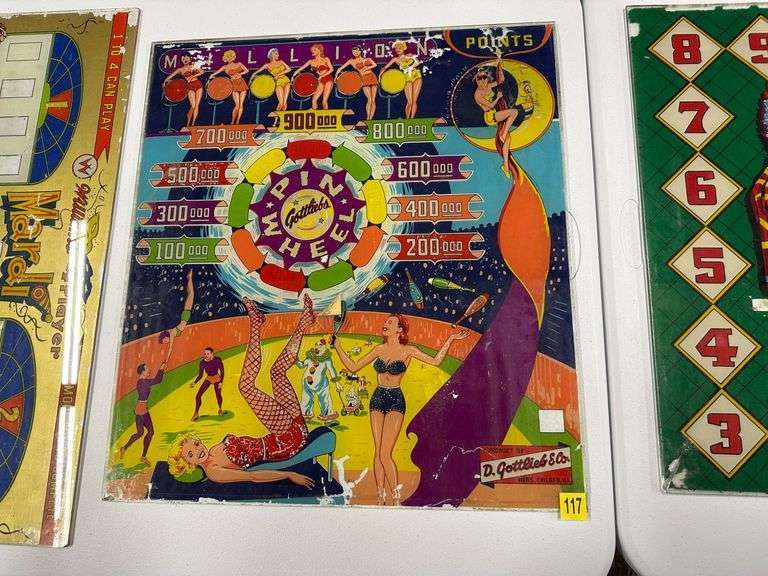 D. Gottlieb & Co. Pinball Machine Backglass Artwork - South Auction