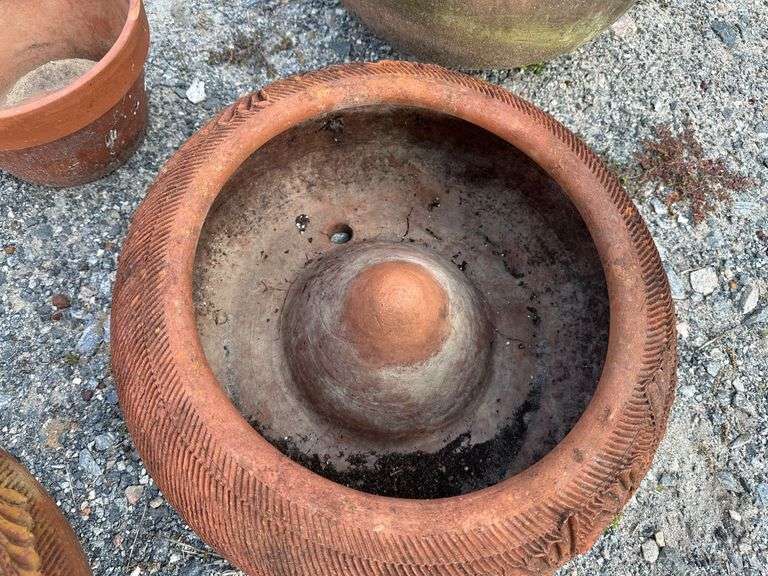 Five Terracotta Planters