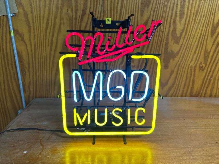 Miller MGD Music Neon Light Sign With FranceFormer Transformer
