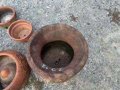 Five Terracotta Planters